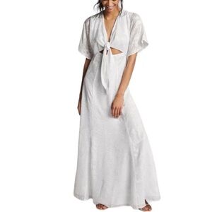 HUTCH White Tie Front Dress